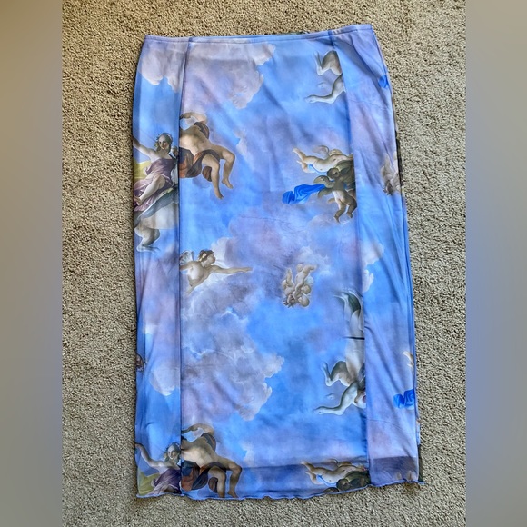 NWT Neon & Nylon Neopaint Cloud Dancer Calf Length Skirt - Picture 4 of 13